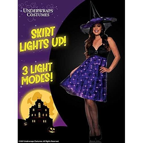  할로윈 용품UNDERWRAPS Womens Sexy LED Light Up Witch Halloween Costume and Matching Witch Hat