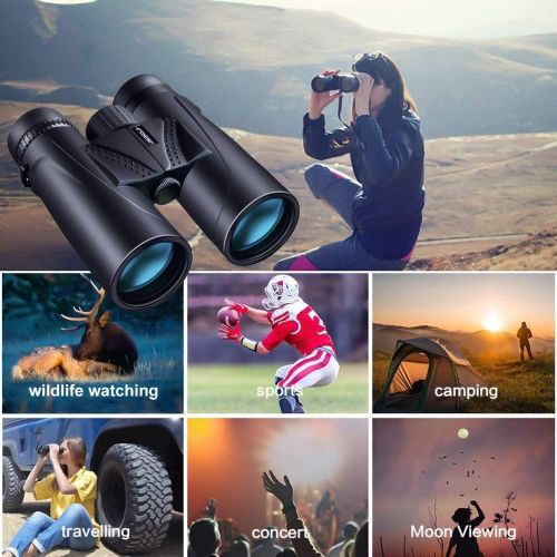  [아마존베스트]UNEGROUP Binoculars for Adults and Kids, 10x42 HD Low Light Vision Compact Binocular, Waterproof Lightweight Binocular Prism FMC BAK4 for Bird Watching Sports Games with Smartphone