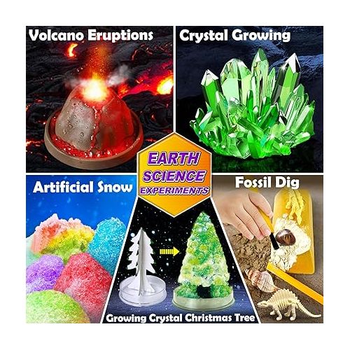  UNGLINGA 150 Experiments Science Kits for Kids, S.T.E.M Project Educational Toys for Boys Girls Birthday Gifts Ideas, Volcano, Chemistry Lab Scientific Tools Scientist Set