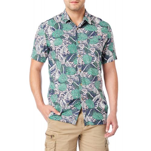  UNIONBAY Mens Classic Short Sleeve Rayon Button-up Woven Shirt