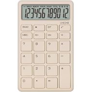 UNIONE Pocket & Desktop Beige Calculator with a Bright LCD, Dual Power Handheld Desktop. Color. Business, Office, High School