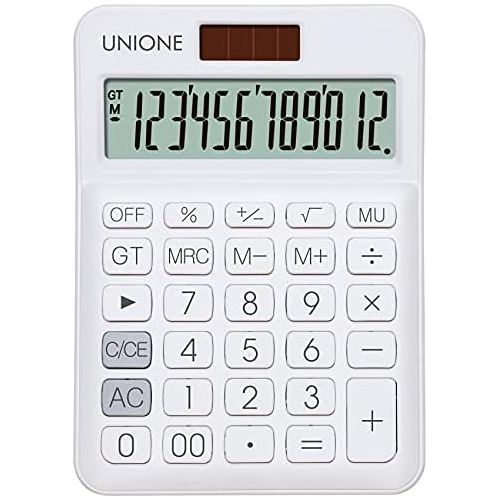  [아마존베스트]UNIONE Pink Calculator with a Bright LCD, Dual Power Handheld Desktop. Business, Office, High School