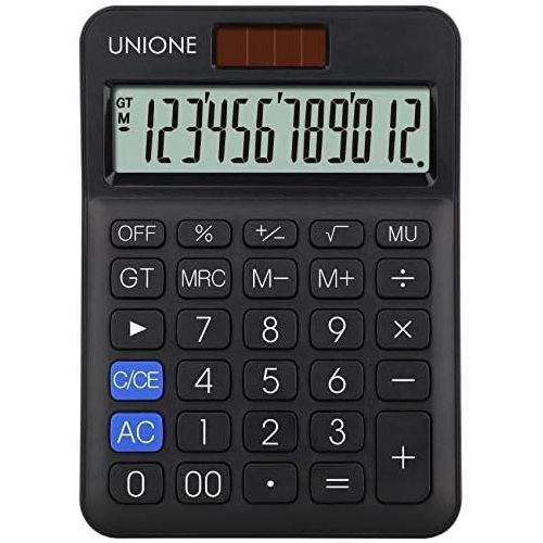  [아마존베스트]UNIONE Pink Calculator with a Bright LCD, Dual Power Handheld Desktop. Business, Office, High School