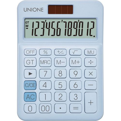  [아마존베스트]UNIONE Pink Calculator with a Bright LCD, Dual Power Handheld Desktop. Business, Office, High School