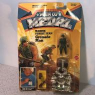 UNIQUETREASUREFREAK 1988 MEN OF MEDAL Mattel vintage toy action figure military moc sealed clip on belt badge worlds toughest troop marine strike grenade man