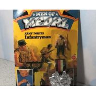 UNIQUETREASUREFREAK 1988 MEN OF MEDAL Mattel vintage toy action figure military moc sealed clip on belt badge worlds toughest troop teams army force infantryman