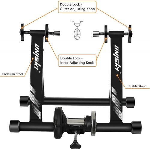  [아마존베스트]unisky Bike Trainer Stand Indoor Exercise Magnetic Bicycle Training Stand Stationery Cycling Trainer for Mountain & Road Bike