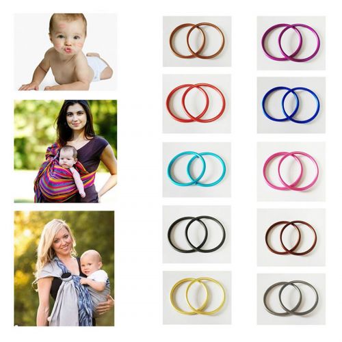  UNISOAR 1 pair 3 Large Size Safe and Tested Aluminium Baby Sling Rings for Baby Carriers & Slings (Grey) with gift