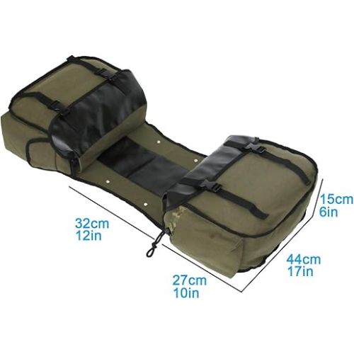  UNISTRENGH Updated Bike Pannier Bags Canvas Cycling Equipment Pack Multifunctional Messenger Rear Seat Trunk Carrier Bag Bicycle Shelf Pack Saddle Bag for MTB, Riding, Bike Touring (Military Green)