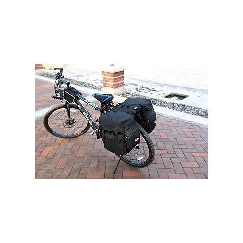  UNISTRENGH 50L Bike Pannier Bag Multifunction Riding Bag Water-Resistant Bicycle Rear Seat Bag Rack Trunk Carrier Bags - Rain Cover Included (Black)