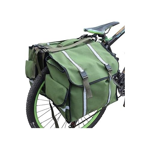  UNISTRENGH Bike Panniers Bicycle Rear Saddle Carrying Bag Outdoor Cycling Luggage Bag Motorcycle Rear Hanging Bag (Army Green)