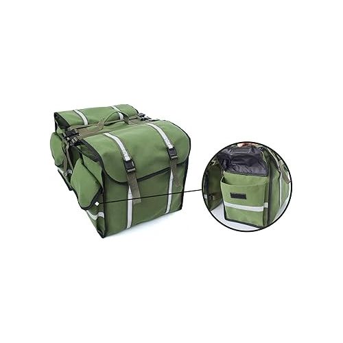  UNISTRENGH Bike Panniers Bicycle Rear Saddle Carrying Bag Outdoor Cycling Luggage Bag Motorcycle Rear Hanging Bag (Army Green)