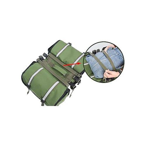  UNISTRENGH Bike Panniers Bicycle Rear Saddle Carrying Bag Outdoor Cycling Luggage Bag Motorcycle Rear Hanging Bag (Army Green)