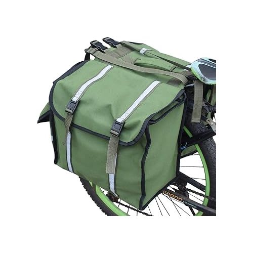  UNISTRENGH Bike Panniers Bicycle Rear Saddle Carrying Bag Outdoor Cycling Luggage Bag Motorcycle Rear Hanging Bag (Army Green)