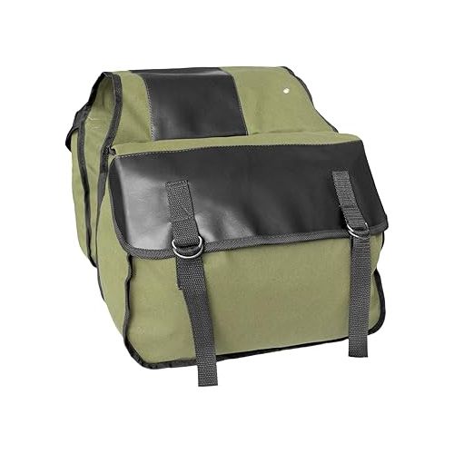  UNISTRENGH Bike Pannier Bags Canvas Cycling Equipment Pack Multifunctional Messenger Rear Seat Trunk Carrier Bag Bicycle Shelf Pack Saddle Bag for MTB, Riding, Bike Touring (Army green)