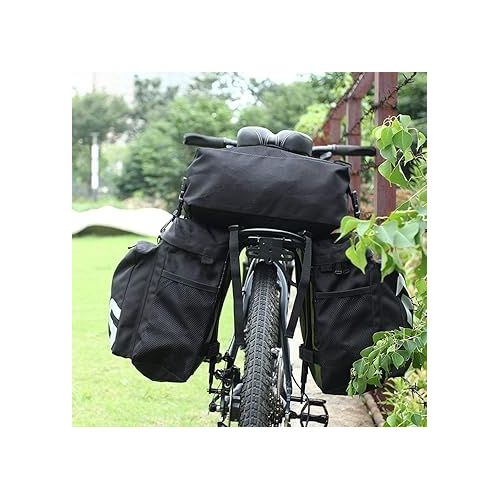  UNISTRENGH Bike Panniers Waterproof Bag - 3 in 1 Multi Function Messenger Panniers for Bicycles - Bicycle Rear Seat Trunk Bag - Saddle Bag for MTB Road Cycling (Black)