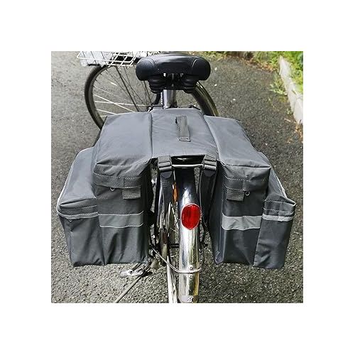  UNISTRENGH Bike Panniers Bags Bicycle Rear Saddle Carrying Bag Outdoor Cycling Luggage Bag Motorcycle Rear Hanging Bag (Gray)