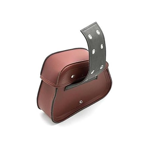  UNISTRENGH Retro Pannier Rack Bag for Bicycle Motorcycle Scooter E-bike PU Leather Waterproof Side Bag Hanging Bags Rear Double Bag Pack for Pannier Rack (Brown)