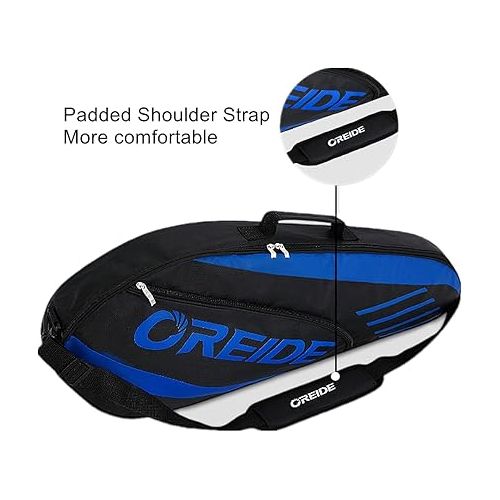  UNISTRENGH Portable Badminton Racket Bag Multifunction Single Shoulder Racket Bag for 3 Racquet or Double Tennis Racket, for Men and Women