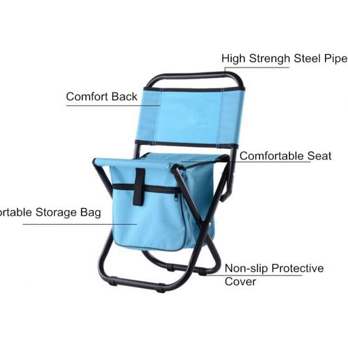  UNISTRENGH Foldable Camping Chair Portable Backpack Stools with Storage Bag Hiking Seat Table Bag for Ourdoor Indoor Events Travel Tailgating Parades Picnic Beach BBQ (Green)