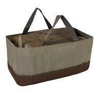 UNISTRENGH Firewood Log Carrier Tote Heavy Duty Firewood Carrying Bag Large Fireplace Holders Tote Bag Wood Stove Accessories (Khaki with Browm)
