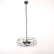UNITARY Unitary Brand Antique Bronze Rustic Metal Hanging Ceiling Chandelier Max. 200W with 5 Bulb Sockets Bronze Finish