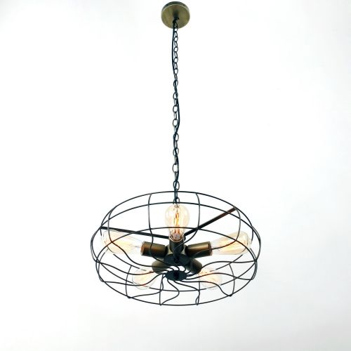  UNITARY Unitary Brand Antique Bronze Rustic Metal Hanging Ceiling Chandelier Max. 200W with 5 Bulb Sockets Bronze Finish