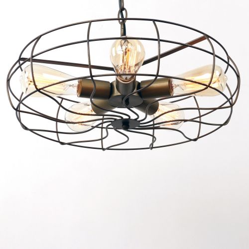  UNITARY Unitary Brand Antique Bronze Rustic Metal Hanging Ceiling Chandelier Max. 200W with 5 Bulb Sockets Bronze Finish