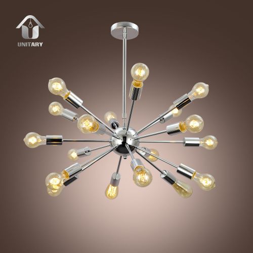  UNITARY Unitary Brand Morden Metal Large Chandelier with 18 Lights Chrome Finish