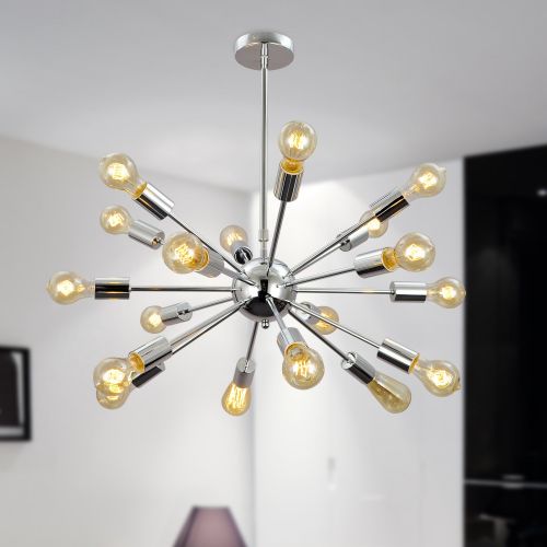  UNITARY Unitary Brand Morden Metal Large Chandelier with 18 Lights Chrome Finish