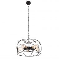 UNITARY BRAND Black Vintage Barn Metal Shade Hanging Ceiling Chandelier Max. 300w With 5 Lights Painted Finish