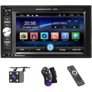 [아마존베스트]UNITOPSCI Car Multimedia Player - Double Din, Bluetooth Audio and Calling, 6.2 Inch LCD Touchscreen Monitor, MP5 Player, WMA, USB, SD, Auxiliary Input, FM Radio Receiver，Rear View