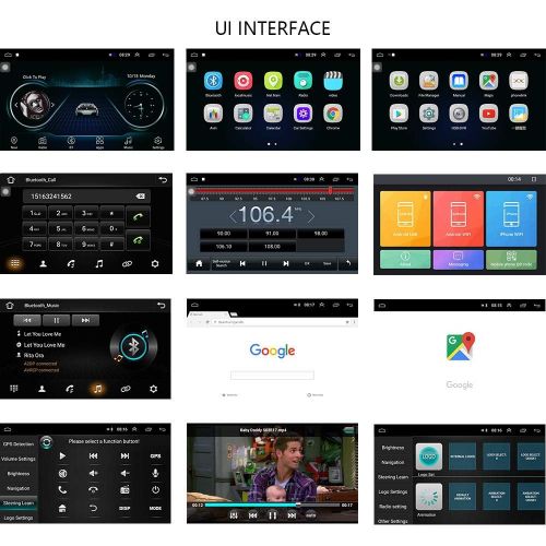  UNITOPSCI 7 Inch Android Car Stereo Double Din GPS Navigation Stereo Car Radio with WiFi Bluetooth HD Touch Screen 12 LEDs Backup Camera, FM Radio Receiver,Support Dual USB SWC Mir