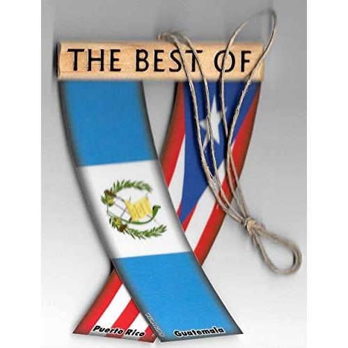  UNITY FLAGZ Puerto RICO and Guatemala Boricua Guatemalan Caribbean South American Rear View Mirror Hanging CAR Flags Mini Banners for Inside The CAR