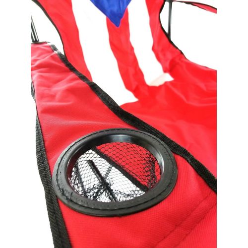  Uniware Puerto Rico Flag Pattern Fold-able Beach Chair, with Extra Carrying Bag, 34 x 21 x 21 Inch, Portable