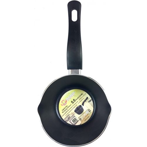  [아마존베스트]Uniware 5.5 Nonstick Aluminum Saucepan With Pour Spouts,Dishwasher Safe,Heat-Resistant Handles (5.5 inch)