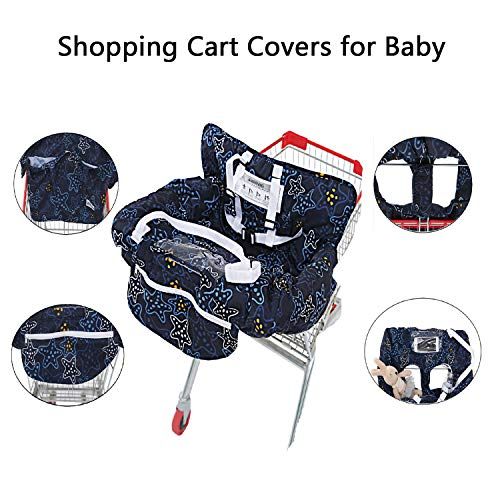  [아마존베스트]UNKU Multifunctional Shopping Cart Seat Cover, 2-in-1 High Chair Cover for Baby and Infant,Starnight Black