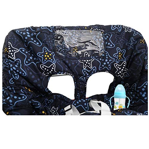  [아마존베스트]UNKU Multifunctional Shopping Cart Seat Cover, 2-in-1 High Chair Cover for Baby and Infant,Starnight Black