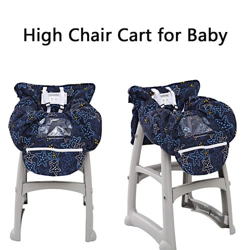  [아마존베스트]UNKU Multifunctional Shopping Cart Seat Cover, 2-in-1 High Chair Cover for Baby and Infant,Starnight Black