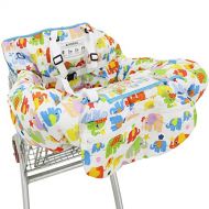 [아마존베스트]UNKU Multifunctional Shopping Cart Seat Cover, 2-in-1 High Chair Cover for Baby and Infant,Cozy White