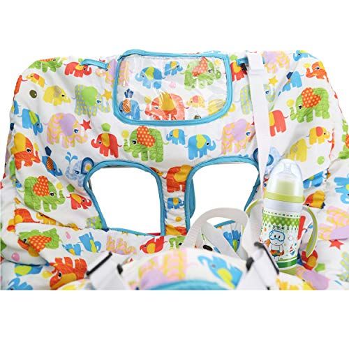  [아마존베스트]UNKU Multifunctional Shopping Cart Seat Cover, 2-in-1 High Chair Cover for Baby and Infant,Cozy White