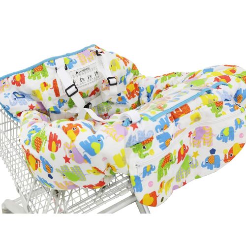  [아마존베스트]UNKU Multifunctional Shopping Cart Seat Cover, 2-in-1 High Chair Cover for Baby and Infant,Cozy White