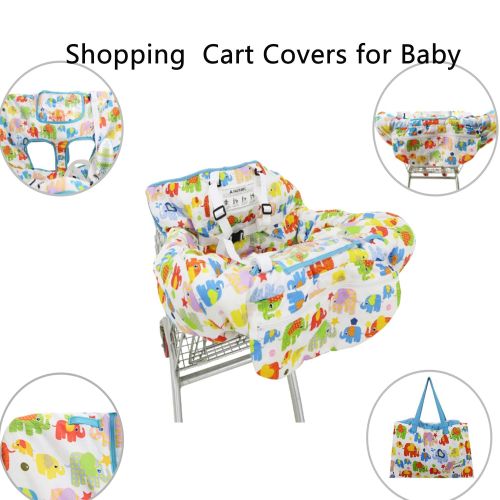  [아마존베스트]UNKU Multifunctional Shopping Cart Seat Cover, 2-in-1 High Chair Cover for Baby and Infant,Cozy White