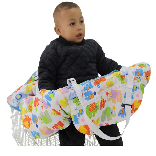  [아마존베스트]UNKU Multifunctional Shopping Cart Seat Cover, 2-in-1 High Chair Cover for Baby and Infant,Cozy White