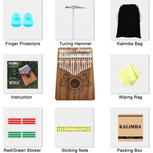  [아마존핫딜][아마존 핫딜] UNOKKI Kalimba 17 Keys Thumb Piano with Study Instruction and Tune Hammer, Portable Mbira Sanza African Wood Finger Piano, GiftforKidsAdultBeginners Professional.