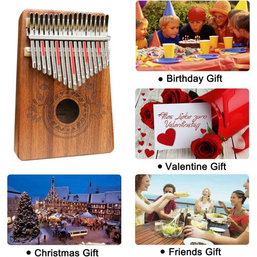  [아마존핫딜][아마존 핫딜] UNOKKI Kalimba 17 Keys Thumb Piano with Study Instruction and Tune Hammer, Portable Mbira Sanza African Wood Finger Piano, GiftforKidsAdultBeginners Professional.