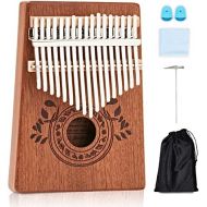 UNOKKI Kalimba 17 Keys Thumb Piano with Study Instruction and Tune Hammer, Portable Mbira Sanza African Wood Finger Piano, Gift for Kids Adult Beginners Professional.