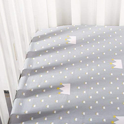  Crib Sheet Set UOMNY 100% Cotton Crib Fitted Sheets Baby Sheet for Standard Crib and Toddler...