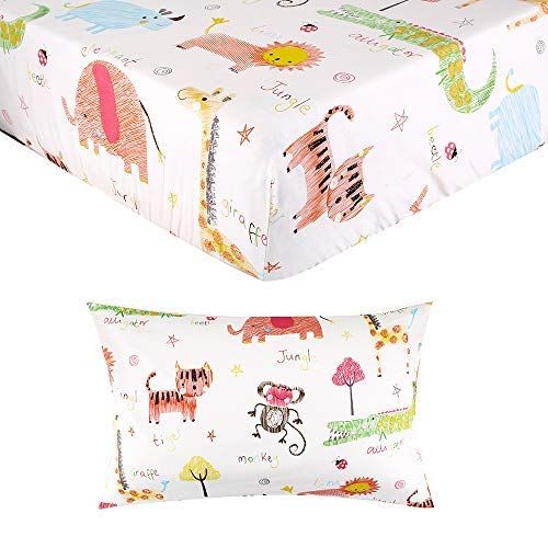  Crib Sheet Set UOMNY 100% Cotton Crib Fitted Sheets Baby Sheet for Standard Crib and Toddler...
