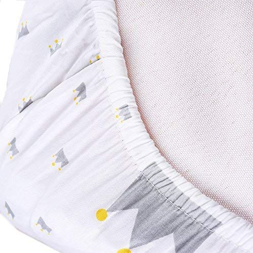  Crib Sheet Set UOMNY 100% Cotton Crib Fitted Sheets Baby Sheet for Standard Crib and Toddler...